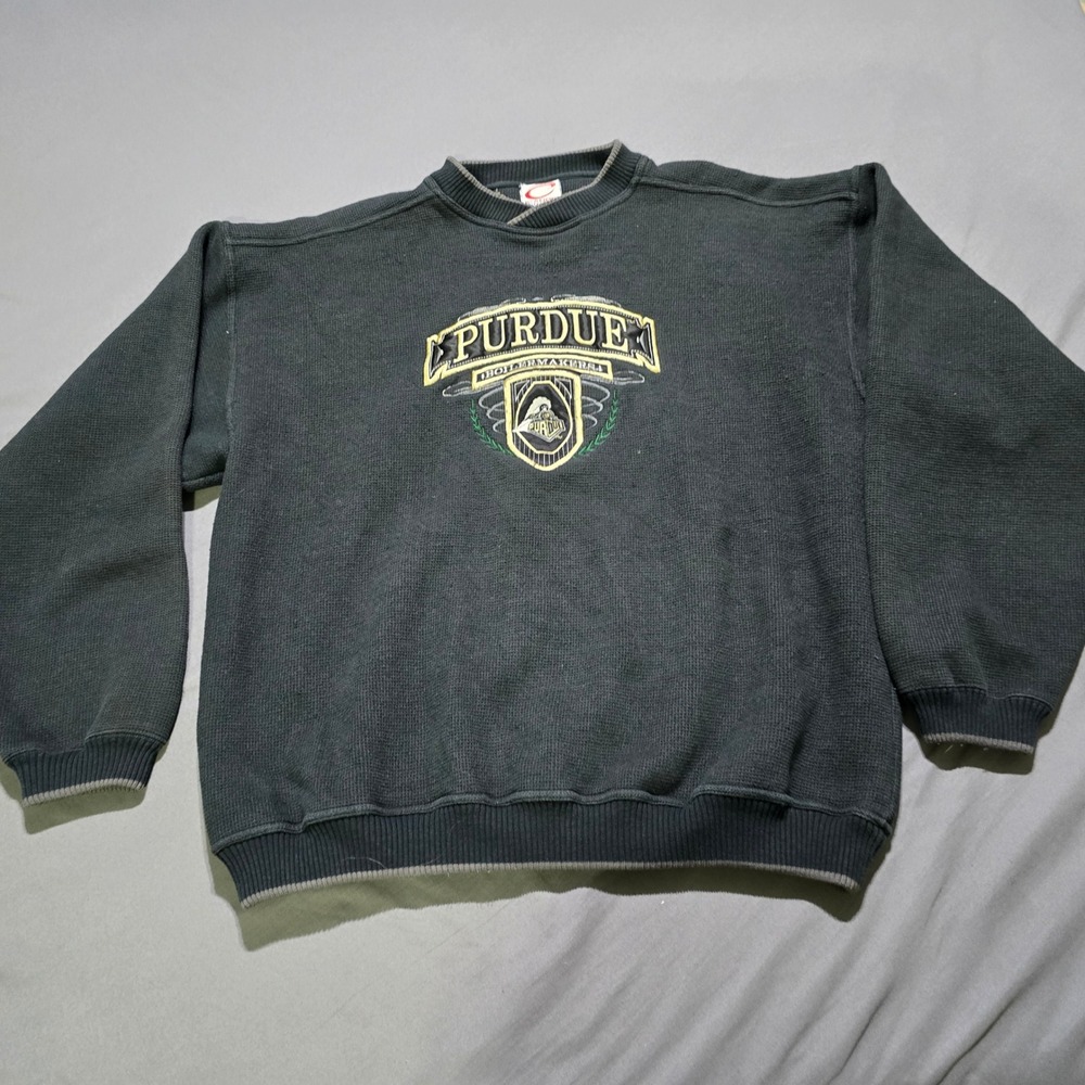 Vintage Cadre Athletic Purdue Sweatshirt Mens Large Waffle Knit Vintage
